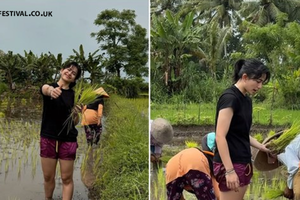 Sintya Marisca Turun ke Sawah Bantu Petani Tanam Padi